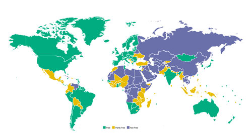World Map of Freedom In 2017