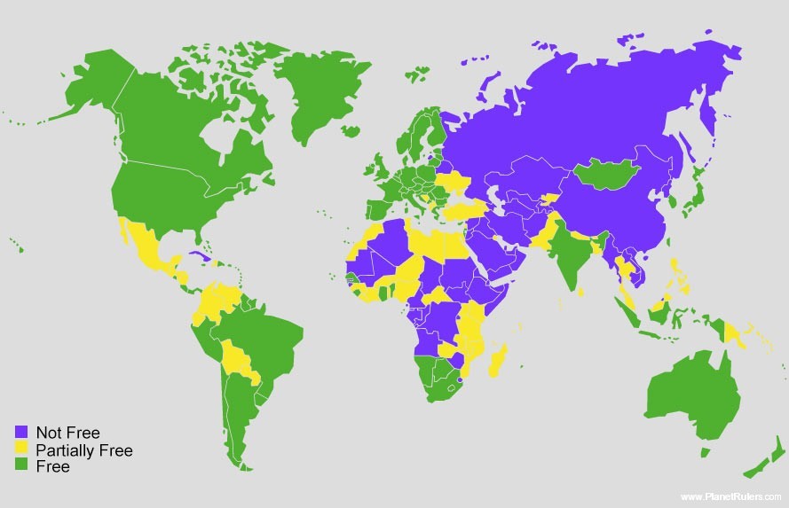 Freedom in the World Map 2013